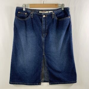 VTG Y2K Paris Blues Front Slit Denim Jean Skirt Sz 13 Country Western  Cowgirl